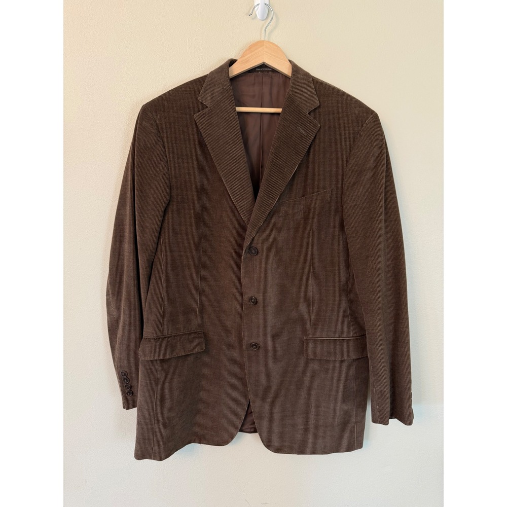 Ermenegildo Zegna Cashco Roma Corduroy Sport Coat Brown Blazer 54L